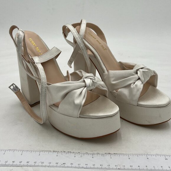 FSJ Ivory Platform Dress Heels - Picture 4 of 8